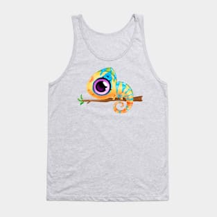 chameleon hand drawn cute Tank Top